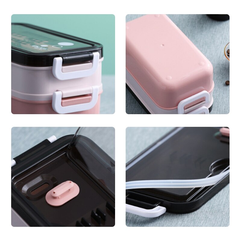 Lunch Box Bento Box Voor Student Kantoormedewerker Double-Layer Magnetron Verwarming Lunch Container Lekvrij Voedsel Opslag Container