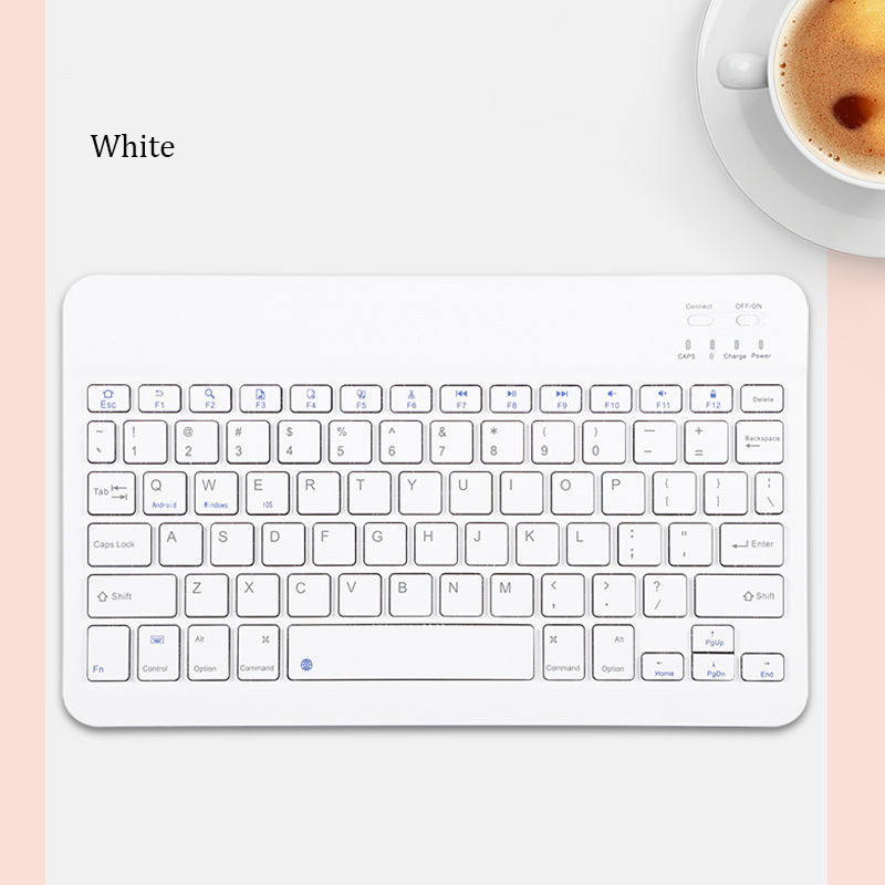 For iPad Bluetooth Keyboard 10 Inch Wireless Mini Bluetooth Keyboard Mouse for Xiaomi Samsung Huawei iPad Wireless Keyboard: white keyboard