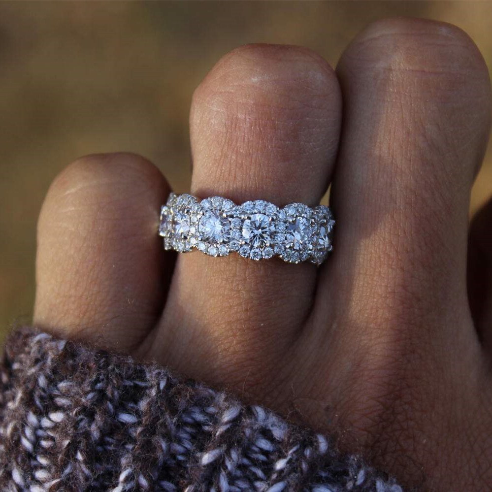 arrivals 925 sterling silver jewelry sterling silver engagement and wedding band set couple rings R5501