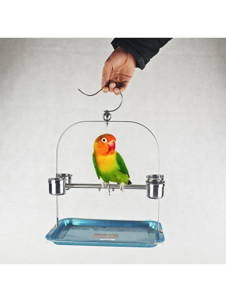 QBLEEV Vogel-Futter- & Wasserstation – Edelstahl, 2 Schalen Mit Clip Für Käfig & Ständer