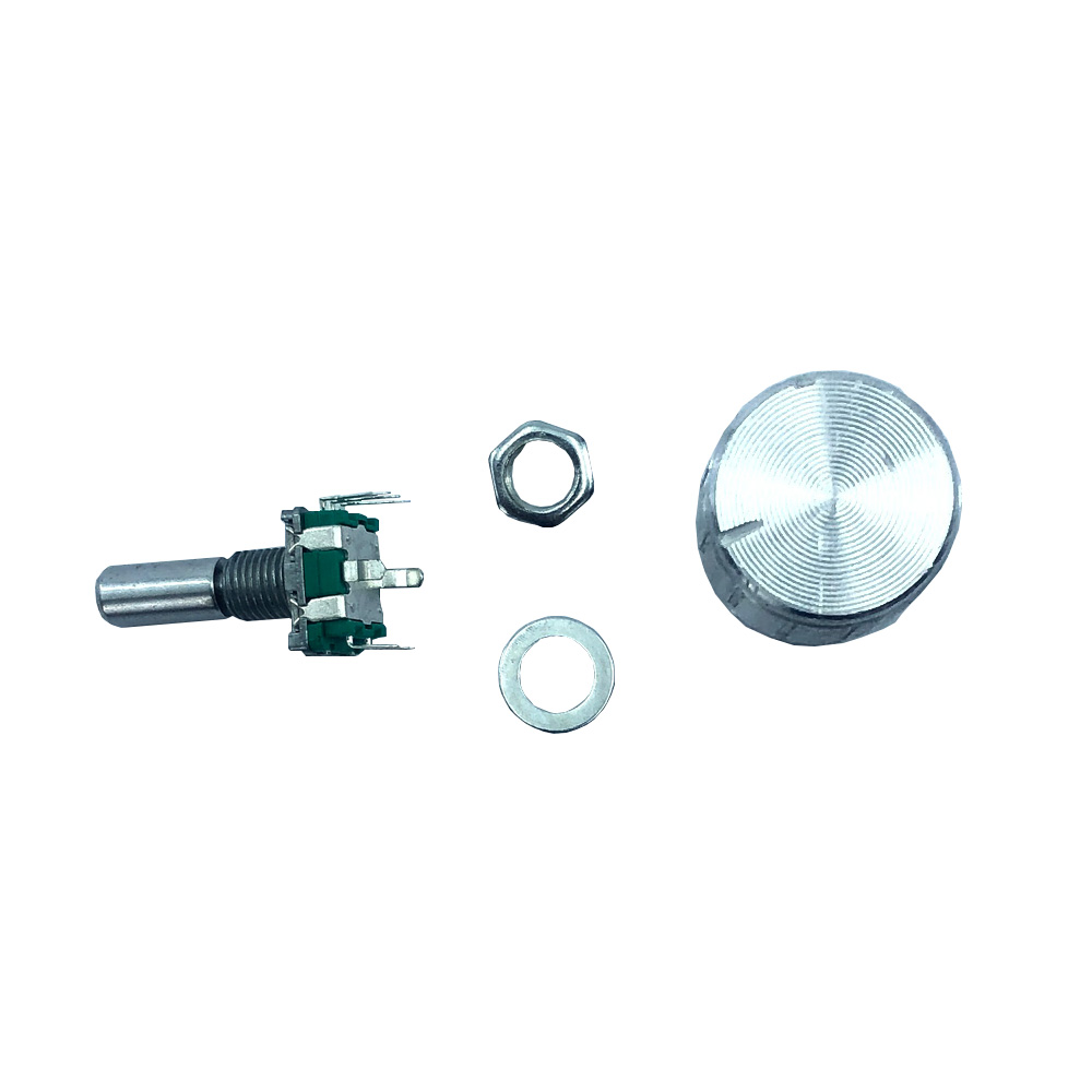 5pcs/EC11360 degree rotary encoder button 5-pin long handle 20MM, with built-in button switch, with rotating cap
