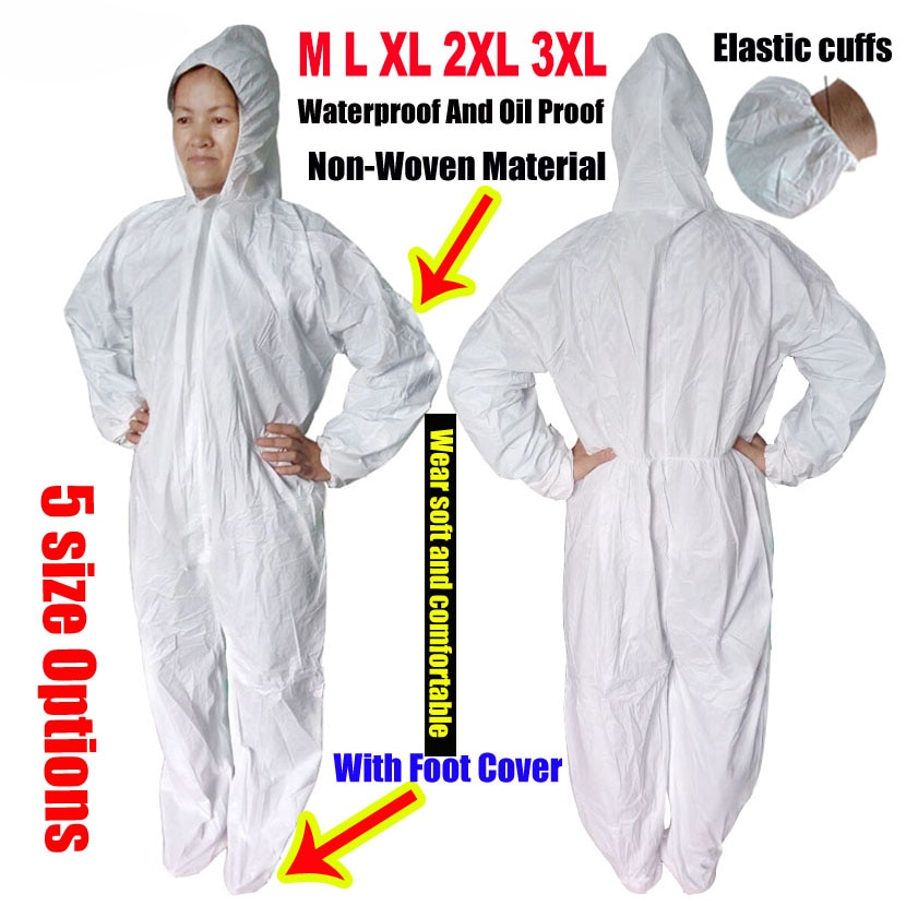 Wegwerp Bescherming Gown Dust Spray Pak Siamese Non-woven Stofdicht Anti Splash Kleding Veilig Bescherming Kleren