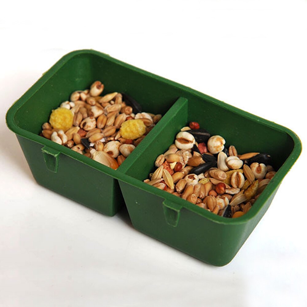 Practical Double Groove Bird Feeder Food Tray Parrot Waterer Hanging Animal Water Bowl Bird Supplies Drinking Cups Pet Products
