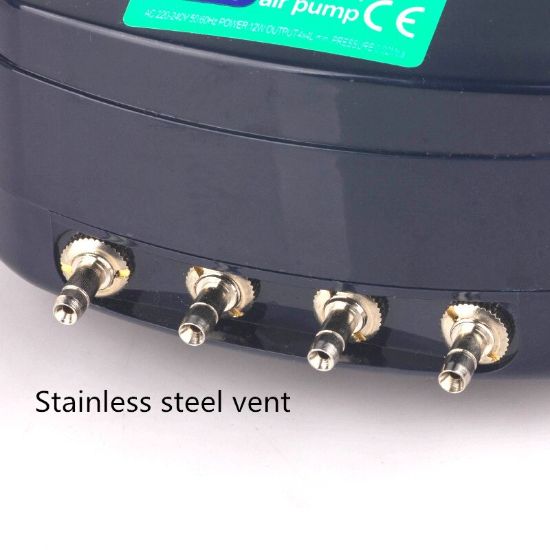 8w aquarium luchtpomp aquarium zuurstofverhogende pomp ultra stille luchtcompressor voor aquarium vis accessoires met vier gaten