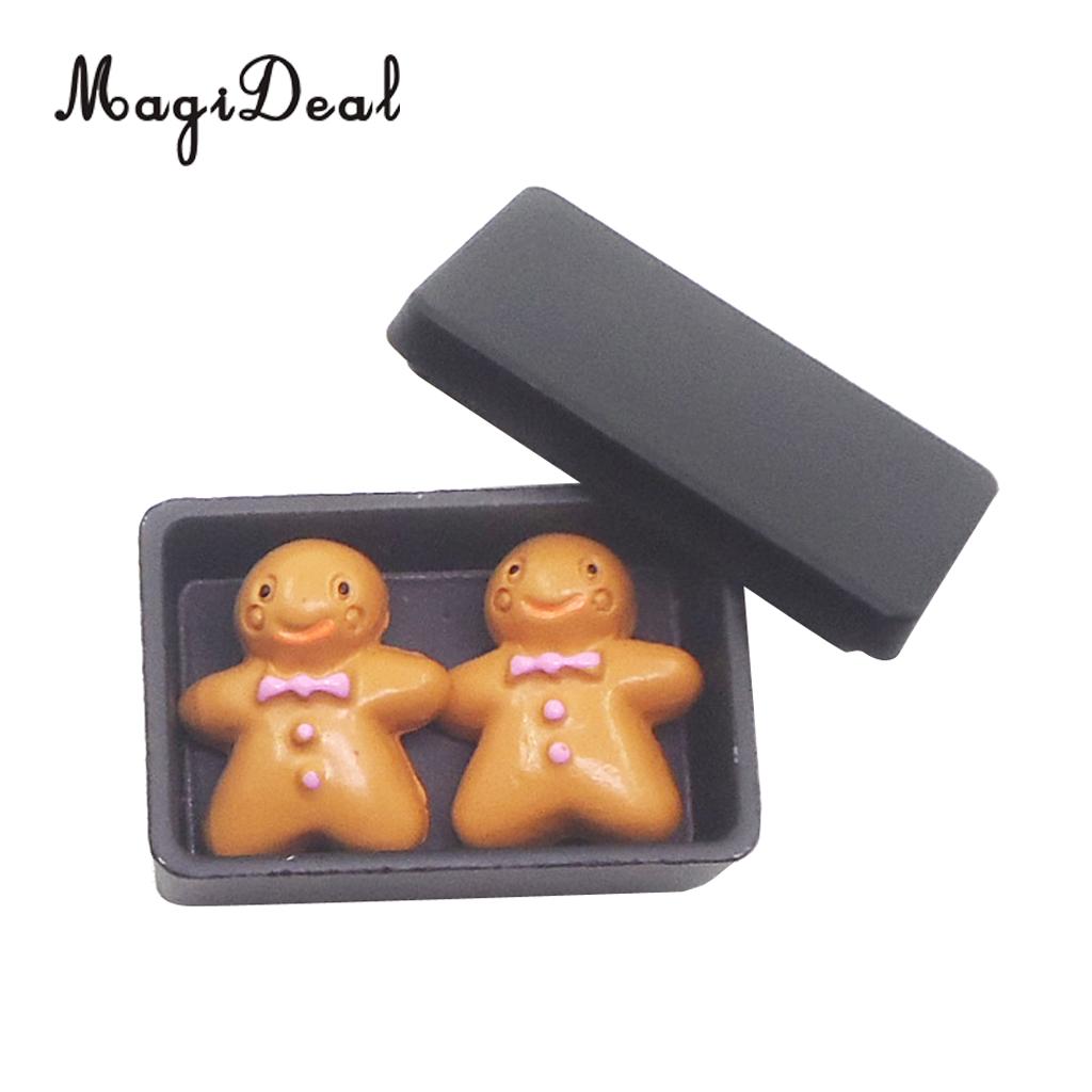 MagiDeal Lovely 1:12 Dollhouse Miniatures Kitchen Accessories Biscuit Box with 2 Pieces Cookies: Black 