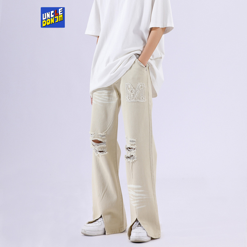 UNCLEDONJM rip jeans for men hip hop jeans biker jeans streetwear ripped jeans men jeans for men