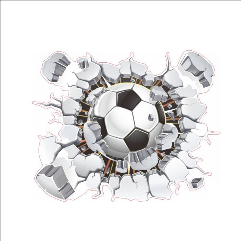 3d vivid football soccer ball wall stickers living room bedroom wall decals decoration diy mural art posters: 1487