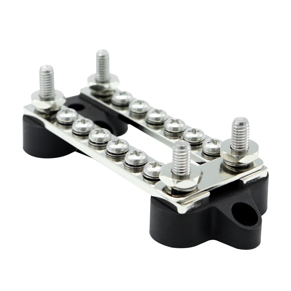 Dual Row Bus Bar Electrical Terminal Junction Box 12V 150A 4 Studs Dual Bus Bar Car Accessories