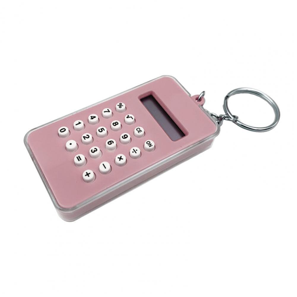 Mini Digital Calculator Kids Electronic Calculator with Keyring ABS Digital Display Pocket Calculator calculadora калькулятор: Purple