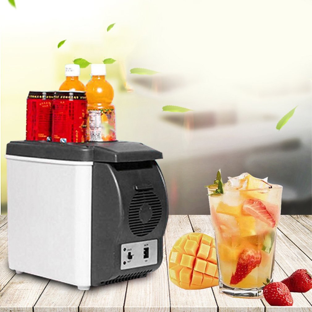 Mini refrigerador de coche 12V 6L, Enfriador de bebidas de doble uso, refrigerador Universal portátil para viajes al aire libre de ABS