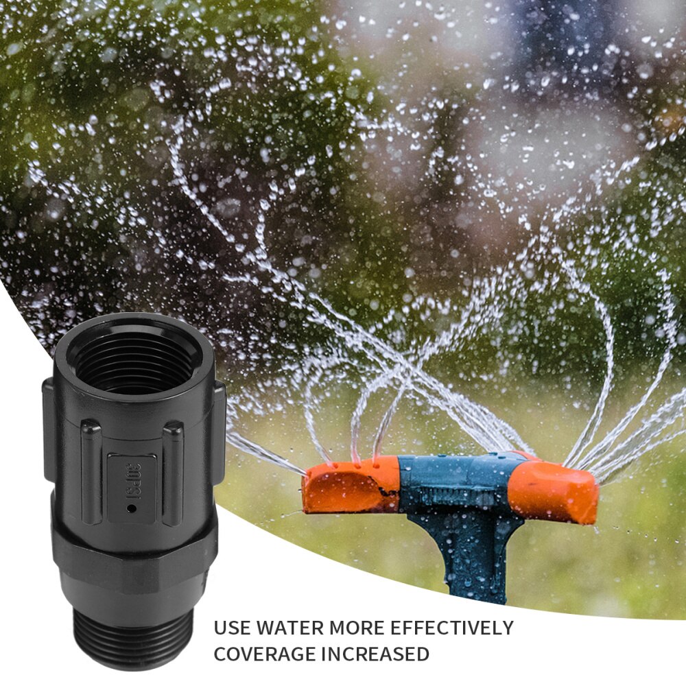 Drip Irrigation Regulating Valve 3/4 inch 25 PSI Replacement Water Pressure Regulator (Black)