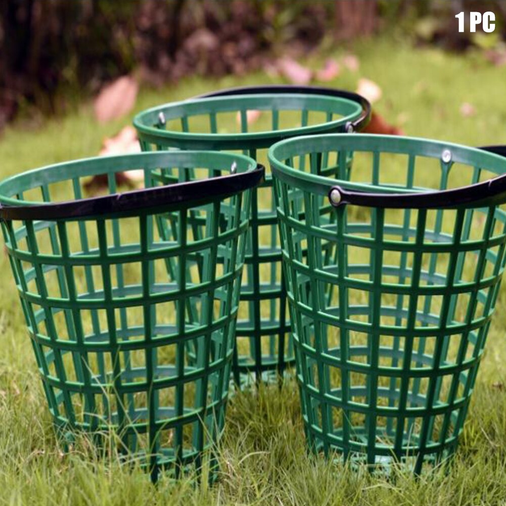 Outdoor Golf Ball Basket Nylon With Handle Large Capacity Green Stackable Storage Container Portable Clubs Home Space Saving