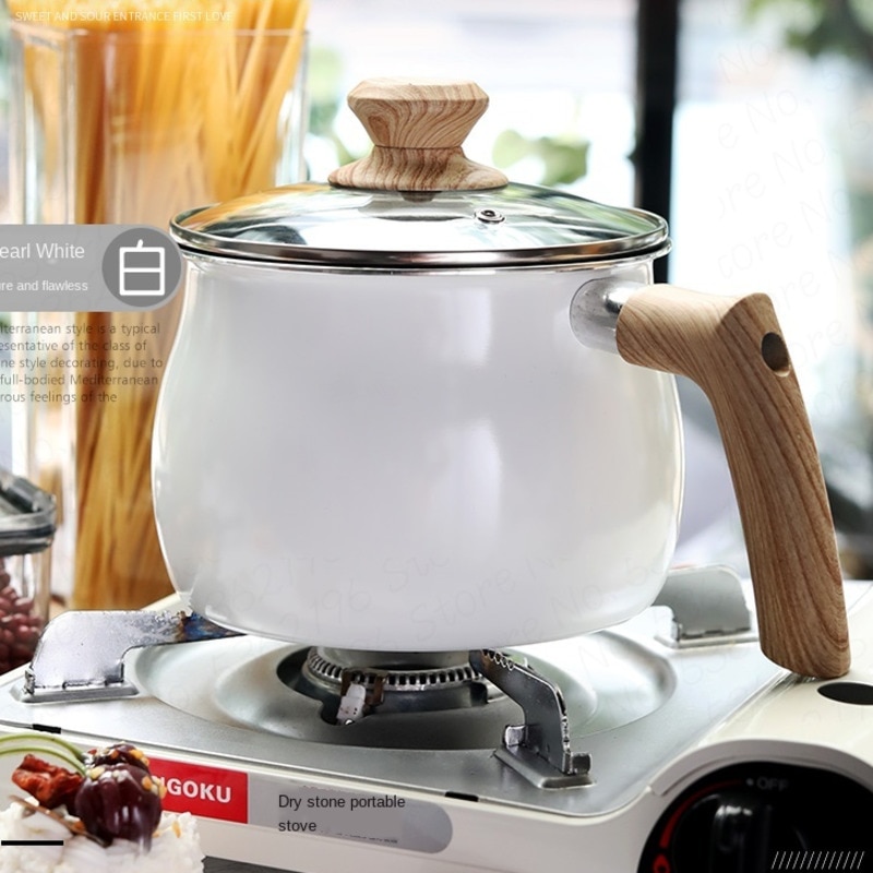 Liten kropp stor kapacitet japansk stil söt liten mjölkgryta slitstark non-stick beläggning minikruka lätt att rengöra