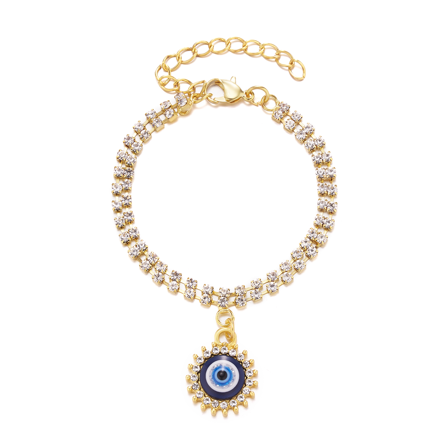 Bracelet porte-bonheur avec mauvais œil en turquie, bijoux esthétiques pour femmes, simples, tendance, réglables, à chaîne métallique: Vert Dragonly
