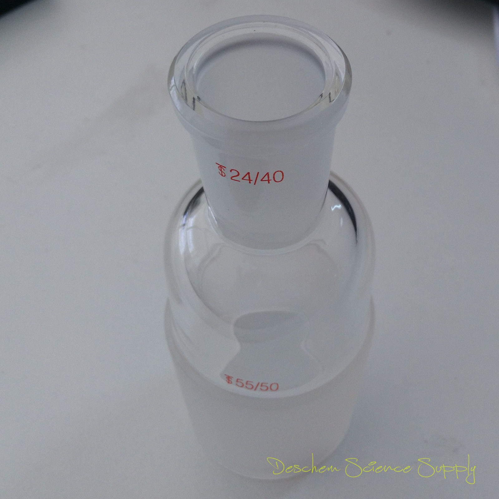 Glass Reducing Adapter From 55/50 Male To 34/35 Female,Lab Chemistry Glassware