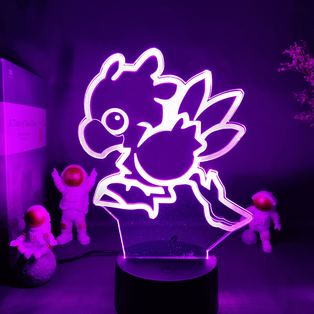 Chocobo in Final Fantasy Game Character 3D LED Nightlight RGB Flashing USB Powered Desk Lamp PC Room Decoration Children's