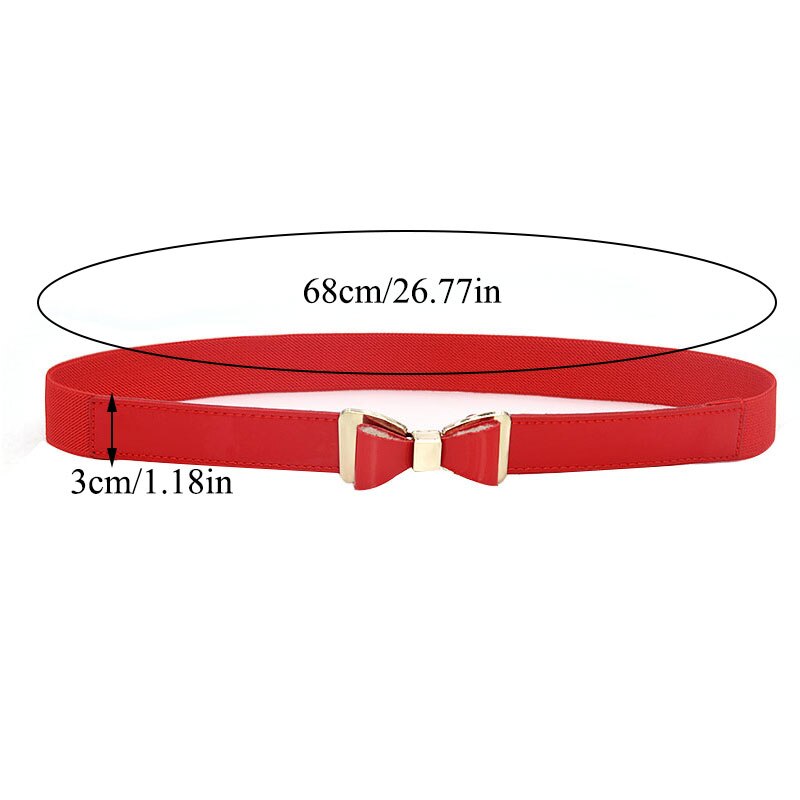 Women Ladies Elastic Bow Wide/Thin Stretch Wrap Buckle Waistband Waist Belt Band Ladies Leaf Belt