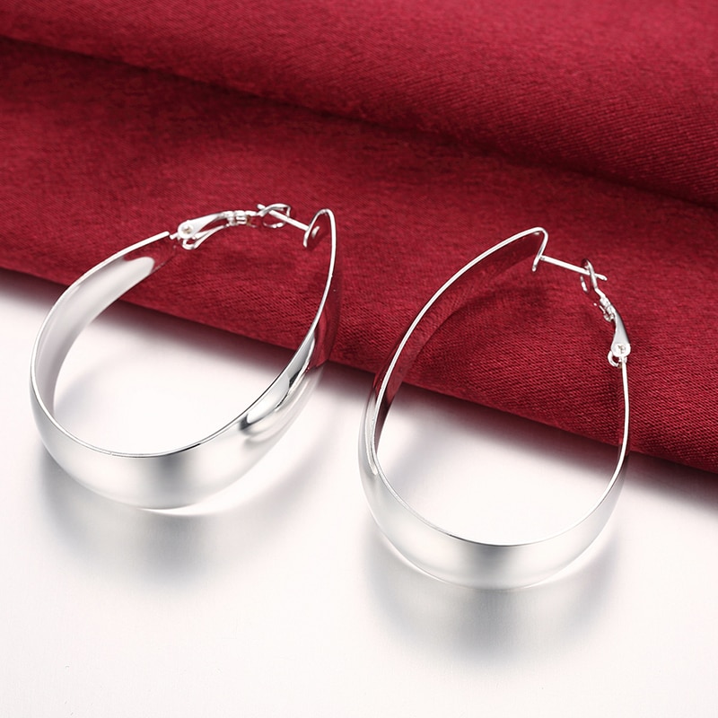 925 Silver Jewelry U Shaped Hoop Earrings For Women Jewelry Best