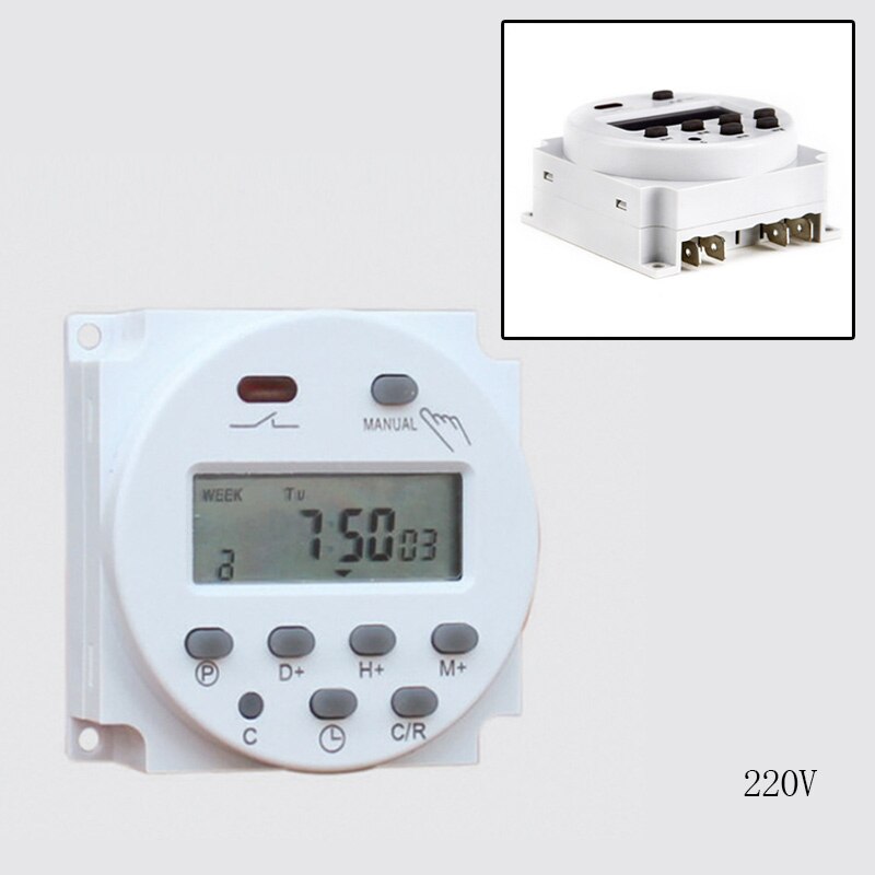CN101A 12V 220V Digital LCD Power Timer Programmable Time Switch Alarm Clock Light Timer Switch