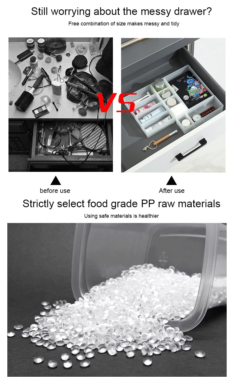Storage Drawers Adjustable Partition Drawer Storage Box Can Be Combined With Translucent Organizer Drawers Divided Storage Box