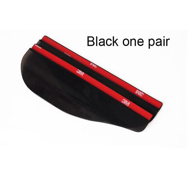 Accessoires de rétroviseur de voiture en PVC Flexible, 2 pièces/lot, pare-pluie, lames imperméables, couverture de sourcils: Black