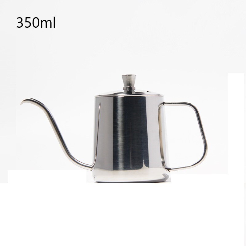 350/650ml svanehals kedel hæld kaffe tekande non-stick belægning madkvalitet rustfrit stål drypkedel svanehals tynd mund: 350ml 06