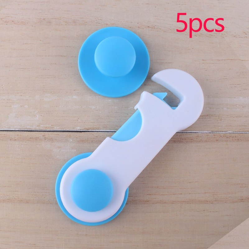 XCQGH 5PCS Multi-function Baby Anti-pinch Drawer Lock Child Safety Lock Baby Protection Refrigerator Door Cabinet Lock: Blue