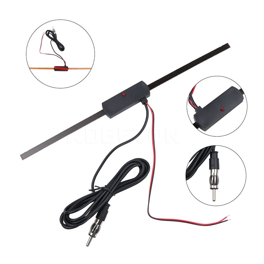 12V Non-Directional Car Windshield Glass Electronic Mount Self Adhesive TV FM Radio Antenna Signal strengthen Auto Universal