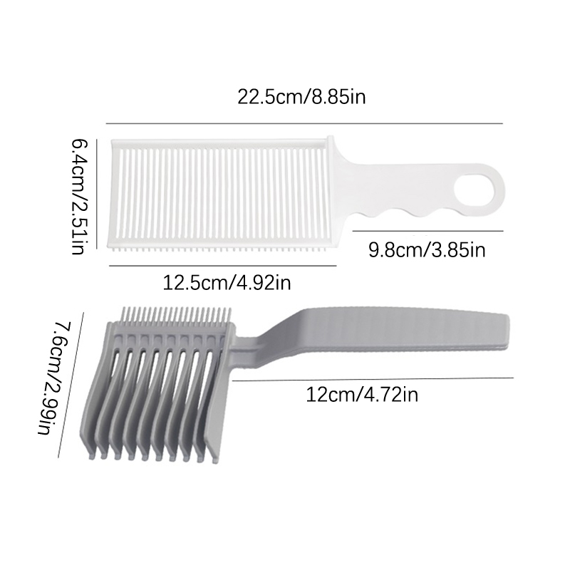 2 Stuks Kit Upgrade Kapper Platte Top Haar Knippen Kammen Mannen Arc Gebogen Positionering Tondeuse Kammen Salon kapper Gereedschap