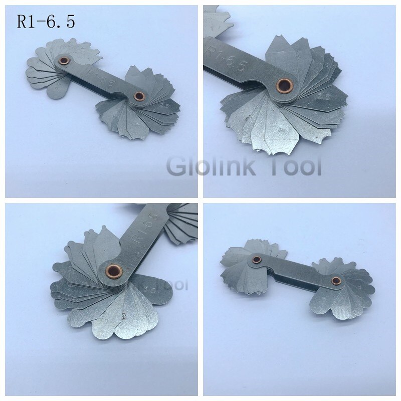 Stainless Steel R 1-6.5mm R Gauge Radius Gauge Replacement Pocket Folding Blade Measuring &amp; Gauging Tools