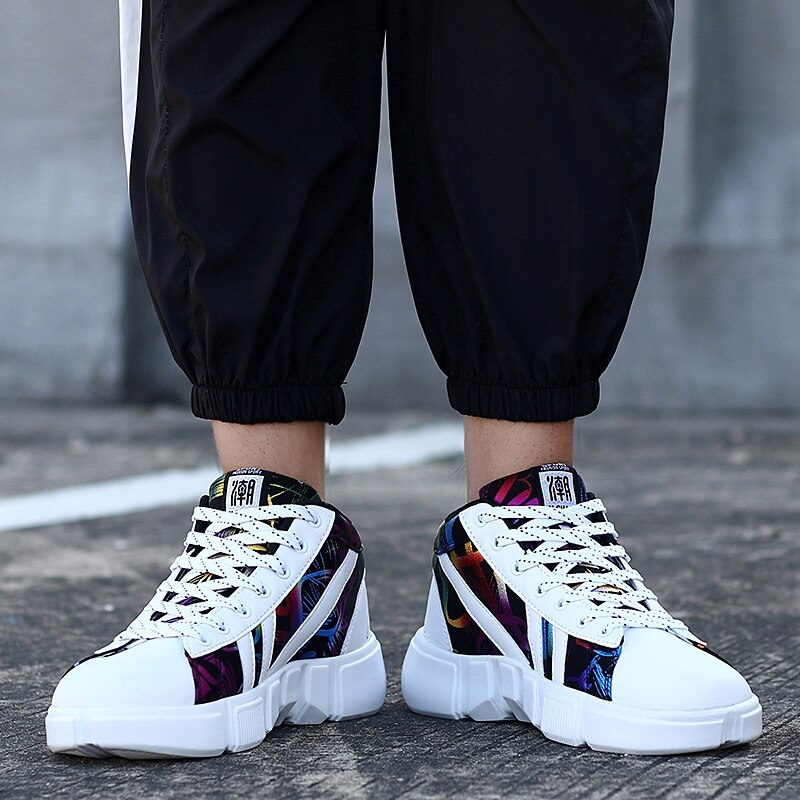 Graffiti-zapatos vulcanizados para hombre, zapatillas deportivas informales con estampado, para correr, tenis, de avanzada, para invierno