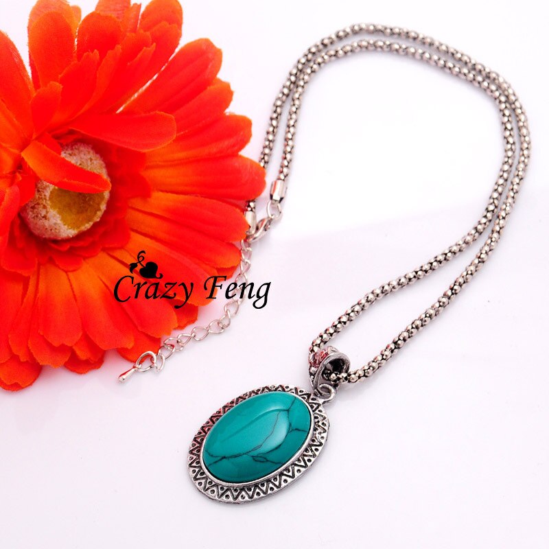 Freie frauen Jahrgang retro Silber-farbe Oval Sonnenblume Grün Stein Halskette Armbinde Haken Ohrringe einstellen Schmuck setzt