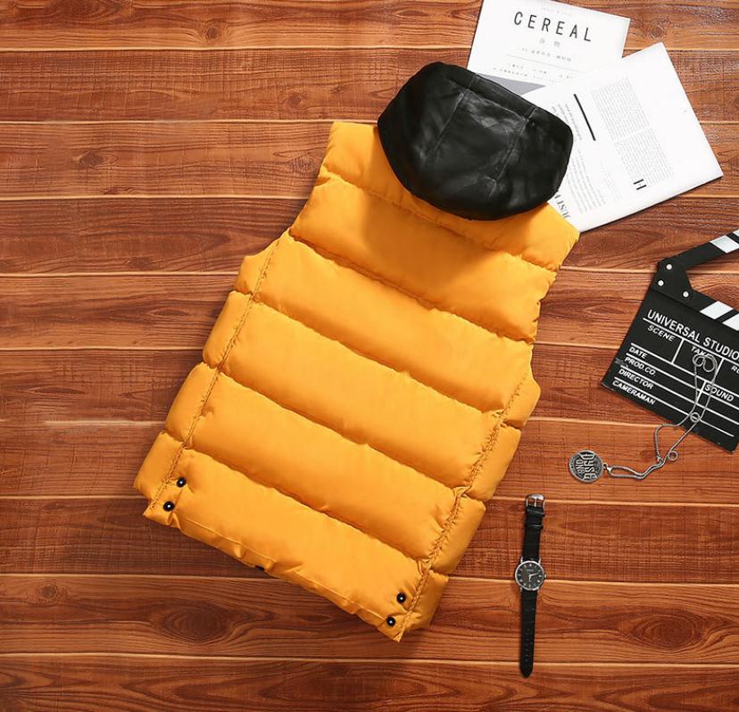 Newest Autumn Spring Men'S Large Size Cotton Waistcoats Hooded Casual Sleeveless Jackets Detachable Hood Male Waistcoats J3192