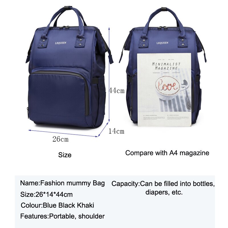 Lequeen One Shoulder Mummy Maternity Backpack Anti-Theft Water