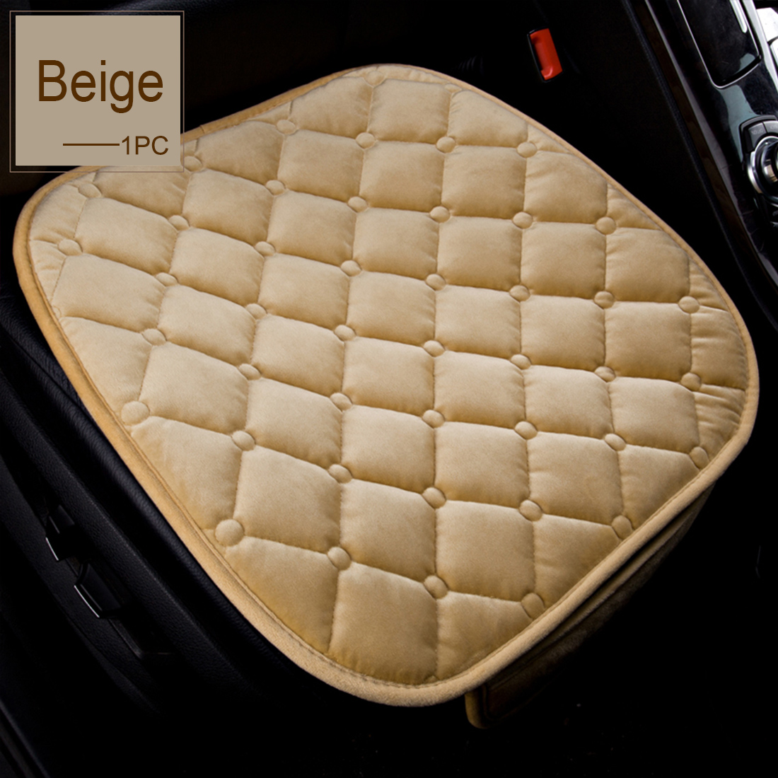 Dewtreetali Velvet Front Car Seat Cover Breathable Winter Seat Cushion Protector Auto Accessories Car styling Universal for Cars: Beige