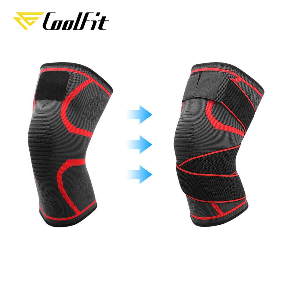 CoolFit 1PCS Sport Knie Unterstützung Einstellbare Knee Brace Pads Fitness Sport Knie Protector Bandage mit Strap Knie Hülse