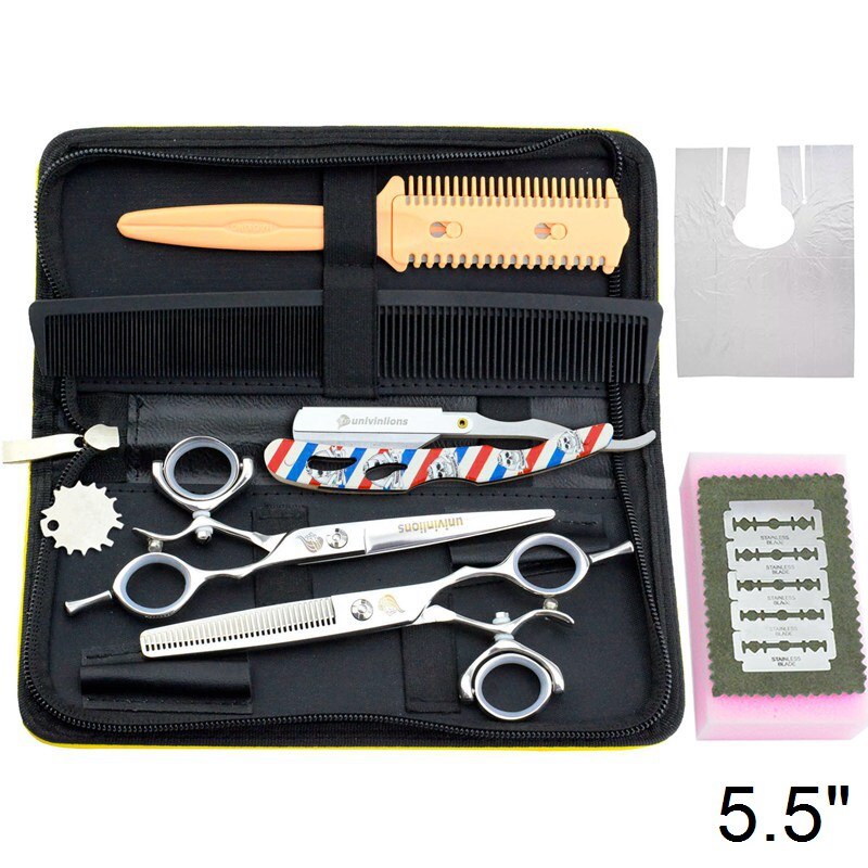 5.5/6.0" swivel hair scissors hairdressing scissors swivel thumb hair cutting shears rotary rotating thumb shears: S001-5.5Kit