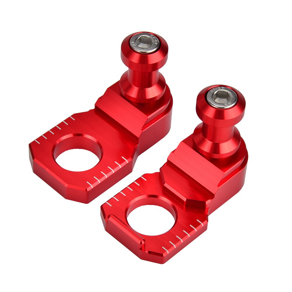 CNC Racing Axle Block Slider Swingarm Spools Chain Adjuster For Kawasaki ZX10R ZX6R: Red