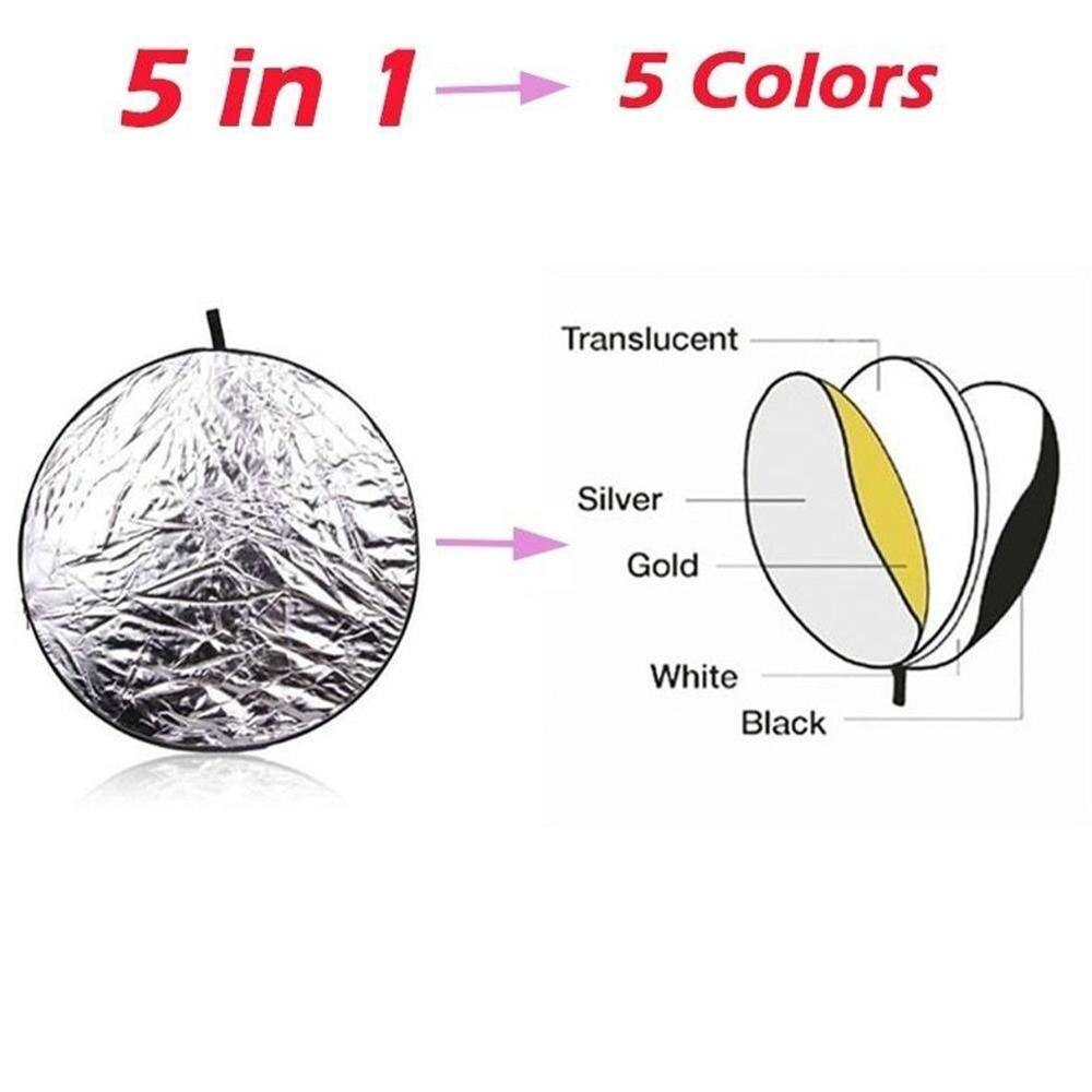 30cm 11.8 inch Mini Photo Light Reflector 5 in 1 Collapsible Disc For Studio Photography Reflector Multi Photo Light Round A2G7