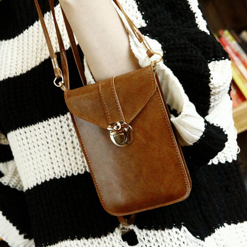 Einfache Klappe Schulter PU Leder Taschen Reine Farbe Mini Bote Brust Tasche Kreuz körper Handtaschen Bolsos Mujer De Marca Famosa: Braun
