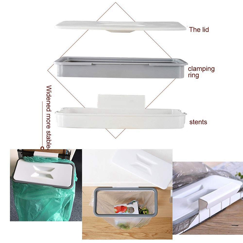 Opknoping Vuilniszak Houder, Vuilniszakken Rack, Vuilniszak Houder Organizer, Vuilnisbak Voor Kast, met Deksel Vuilniszak Houder