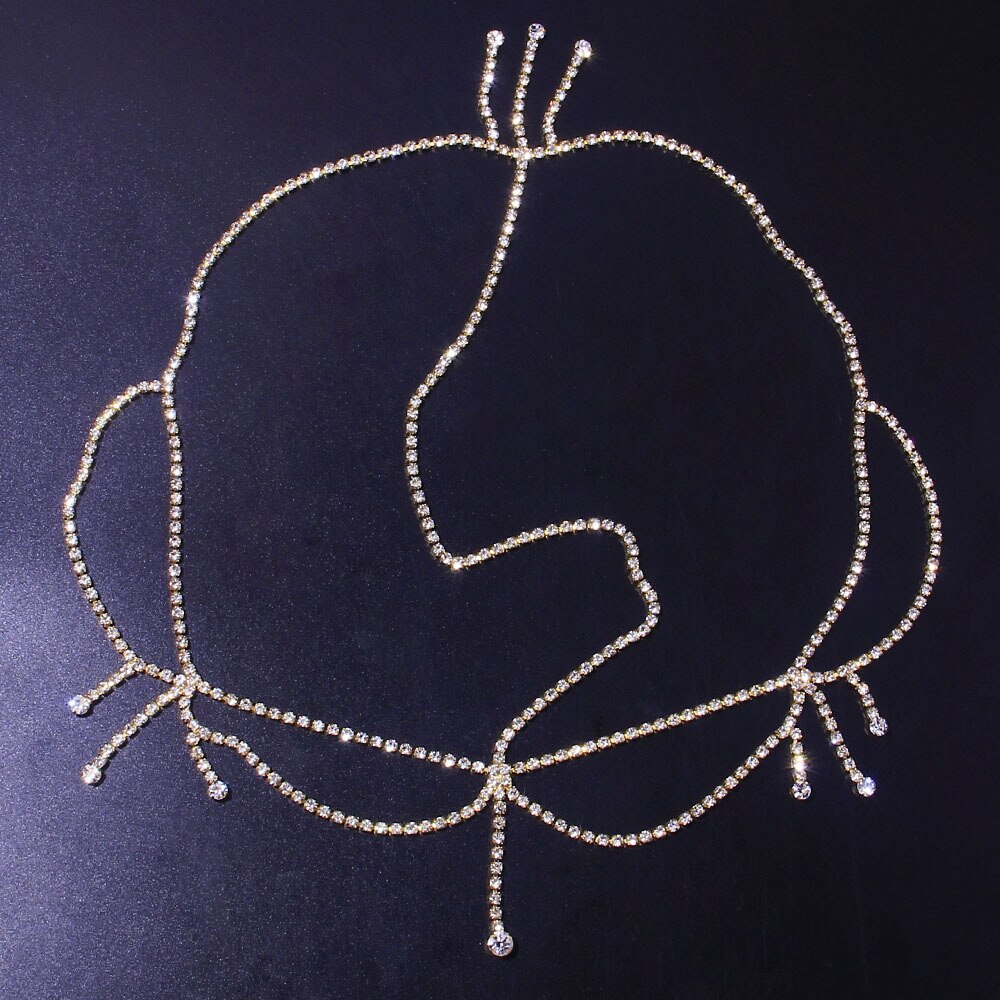 Stonefans czeski łańcuszek z kryształkami na głbyć winnym czoło biżuteria panna młoda dla kobiet zwykłe kryształki kutas opaska robić włosów łańcuszkowa stroik ślubny