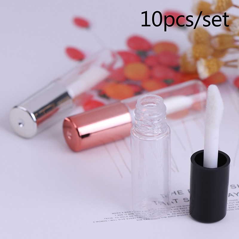 10 Stuks Lege Transparante Pe Lipgloss Tubes Plastic Lippenbalsem Buis Lippenstift Mini Sample Cosmetische Container