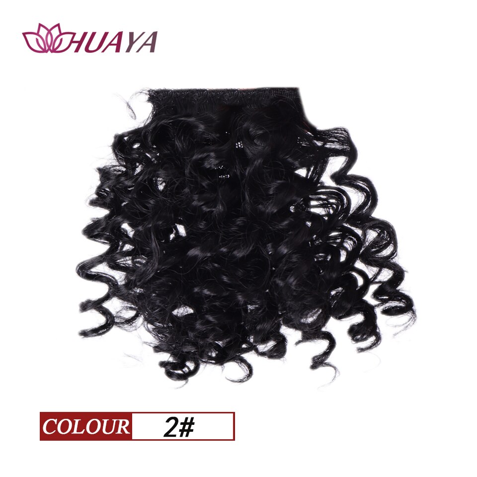 HUAYA Synthetic Puff Afro Bun African American Kinky Curly Clip Extension Girl Updo Chignon Drawstring Hairpiece: #35