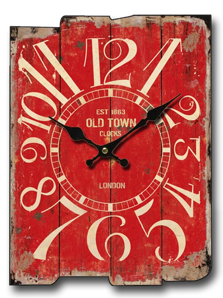 Reloj de pared cuadrado grande, de madera, Retro, , Vintage, decoración para el hogar, reloj de pared silencioso, Orologio Da Parete D079: A-87