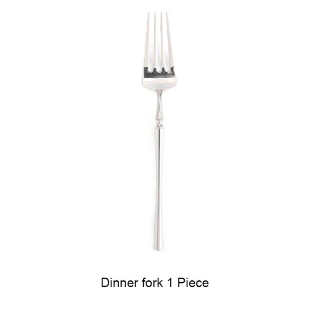 304 Mirror Stainless Steel Dinner Knife Fork Spoon Dinnerware Set Luxury Cutlery Silverware Steak Coffee Dessert Fruit Fork: Dinner fork