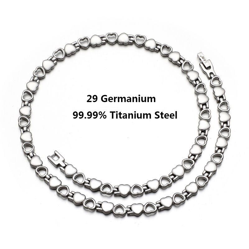 Geluk mannen/vrouwen 29 germanium energie liefde hart titanium staal therapie kracht gezondheid ketting voor mannen vrouwen sieraden  tg029