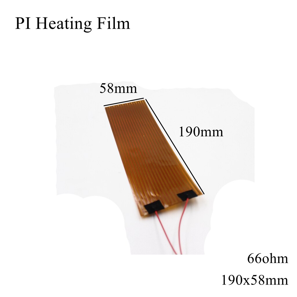 150X10Mm 5V 12V 24V 110V 220V Pi Verwarming Film Polyimide Adhesive Elektrische heater Plaat Panel Pad Mat Brandstof Folie Olie Motor Tank: 190x58mm