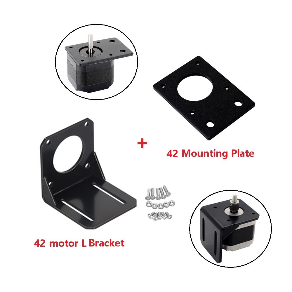 MEGA Stepper Motor NEMA 23 17 Mounting L Bracket 42step Motor Bracket Mount Fixed Support Plate Shelf 3D Printer Part 57mm 42mm: 42BracketScrewBPlate