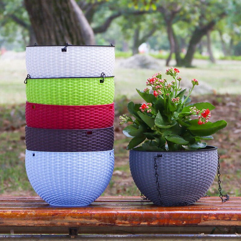 Macetas colgantes de resina para decoración de pared, cesta de flores para jardín, exterior, 1 ud.